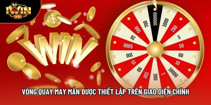 Vòng quay may mắn được thiết lập trên giao diện chính