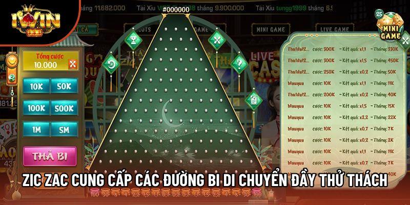 Zic zac cung cấp các đường bi di chuyển đầy thử thách